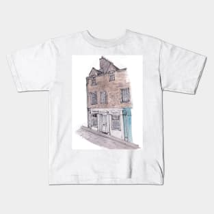 Edinburgh Building Scotland Watercolor Illustration Kids T-Shirt